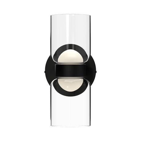 Kuzco WS52511-BK/CL CEDAR 11" WALL SCONCE TEXTURED BLACK CLEAR GLASS 120V ELV LED 3000K 90CRI 11W