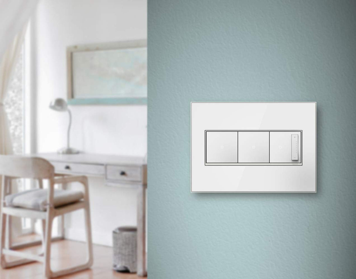 Legrand adorne Custom Wall Plate, 3-Gang, Magnesium Trim, AWM3GM4