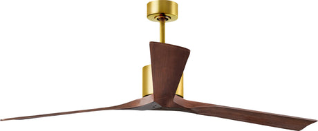 Matthews Fan NKXL-BRBR-WA-72 Nan XL 6-speed ceiling fan in Brushed Brass finish with 72” solid walnut tone wood blades