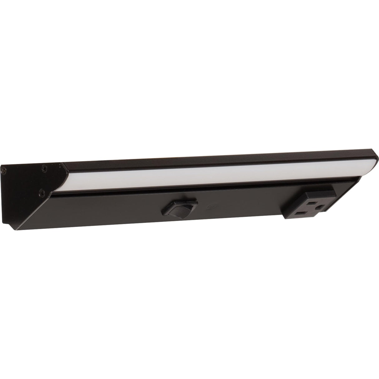 Task Lighting LP10QD2NDBBK27 10-1/2" 200 Lumen Direct Voltage DV Lighted Power Strip, Black Finish, Black Receptacles, 2700K Warm White