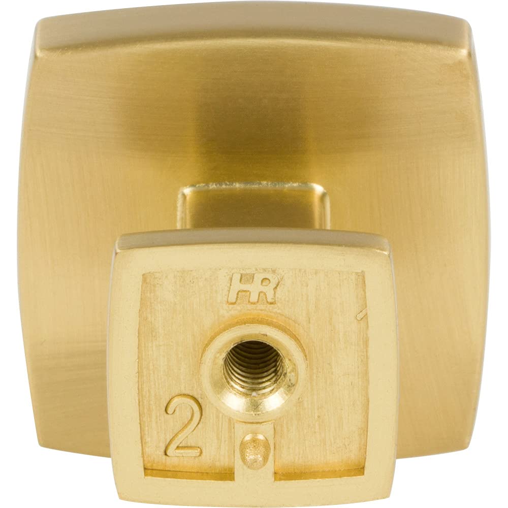 Jeffrey Alexander 141BG 1-1/4" Overall Length Brushed Gold Square Renzo Cabinet Knob