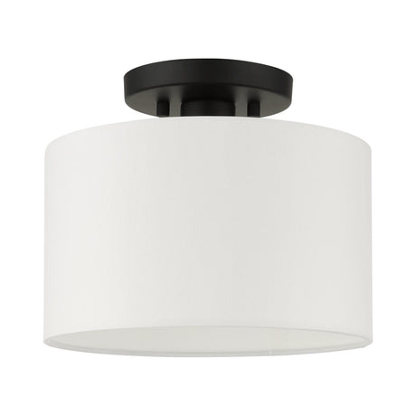 Livex Lighting 41095-04 Meridian 1 Light 10 inch Black Semi Flush Ceiling Light