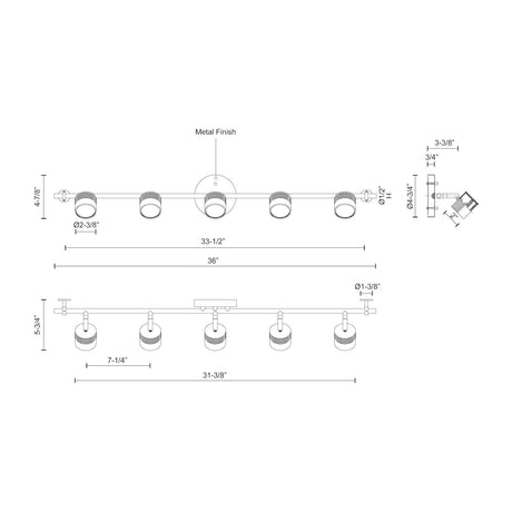 Kuzco TR10036-BK LED TRACK (LYRA) 27.5W 2000LM BLACK.