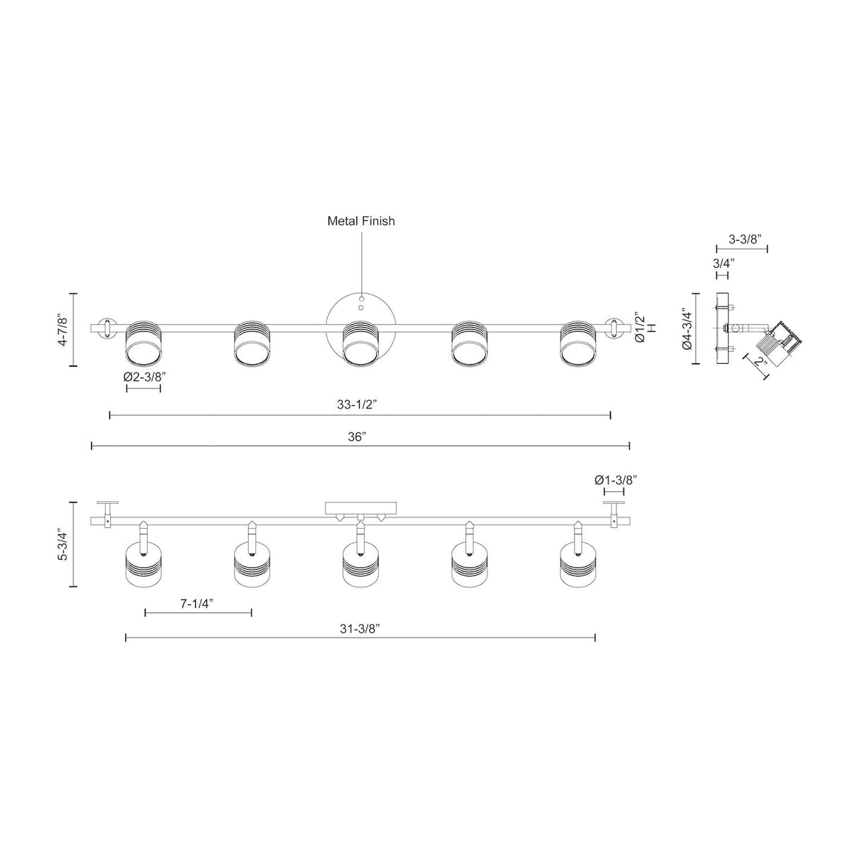 Kuzco TR10036-BK LED TRACK (LYRA) 27.5W 2000LM BLACK.