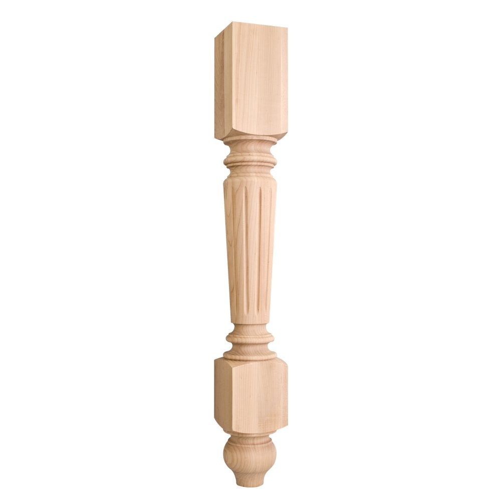Hardware Resources P16HMP 4-1/2" W x 4-1/2" D x 35-1/2" H Hard Maple Fluted Leg