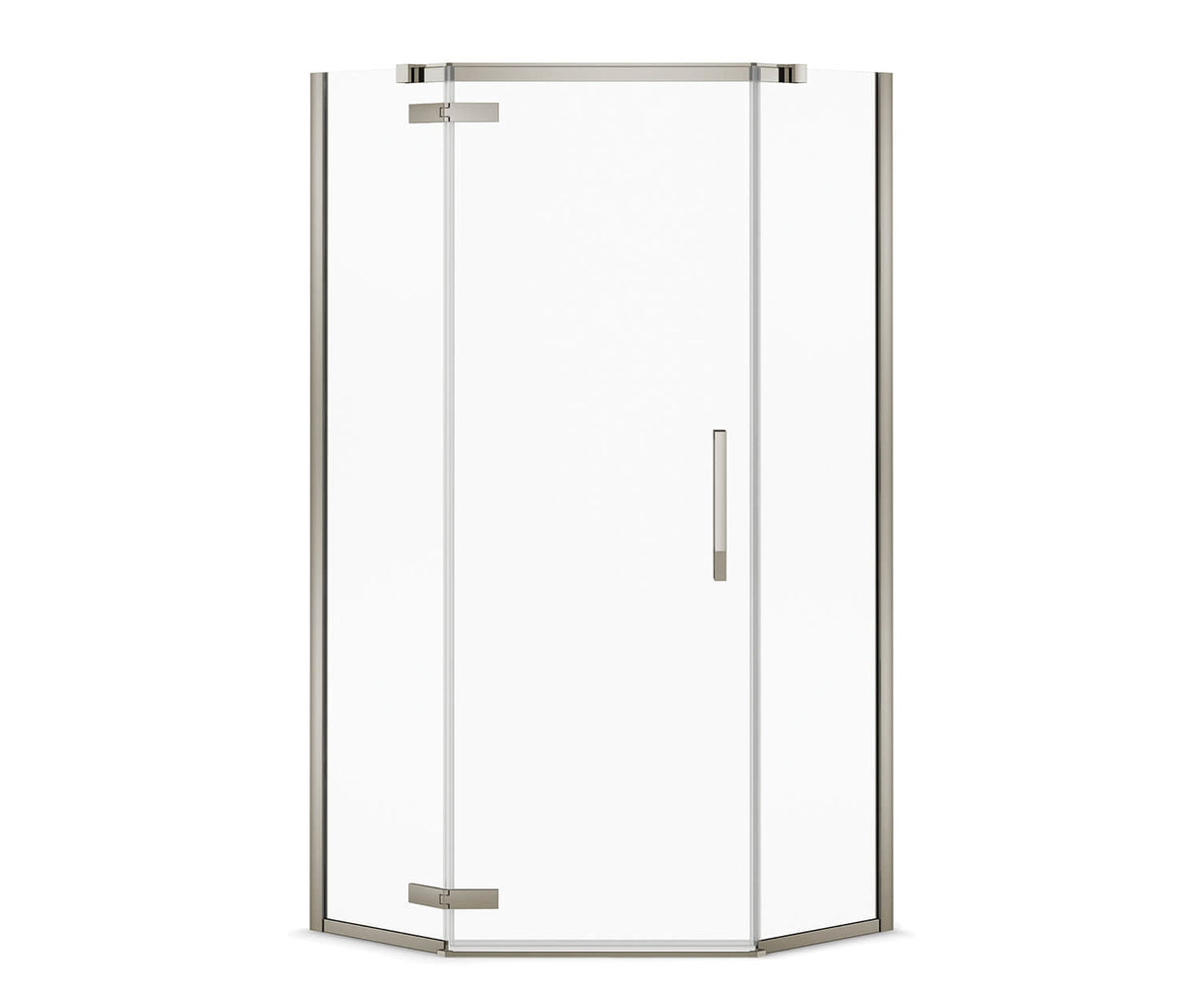MAAX 136321-900-305-000 Link Neo-angle 40 x 40 x 75 in. 8mm Pivot Shower Door for Corner Installation with Clear glass in Brushed Nickel
