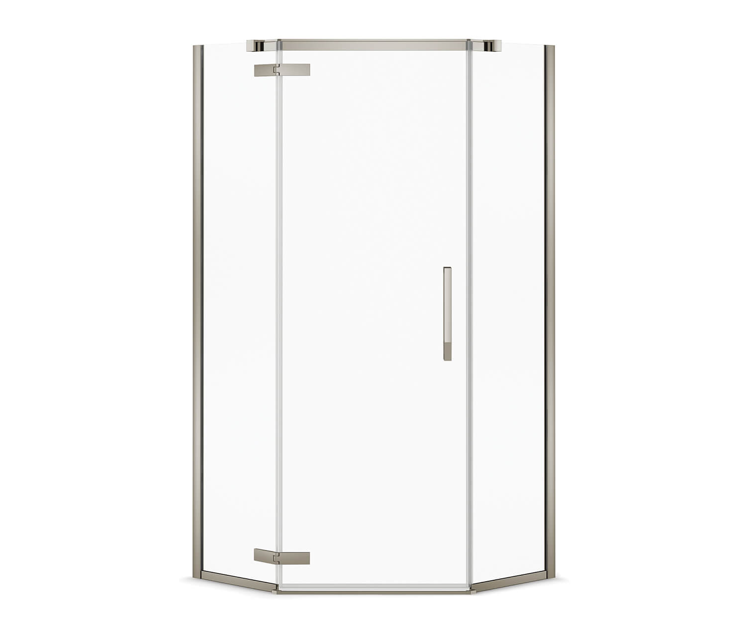 MAAX 136321-900-305-000 Link Neo-angle 40 x 40 x 75 in. 8mm Pivot Shower Door for Corner Installation with Clear glass in Brushed Nickel