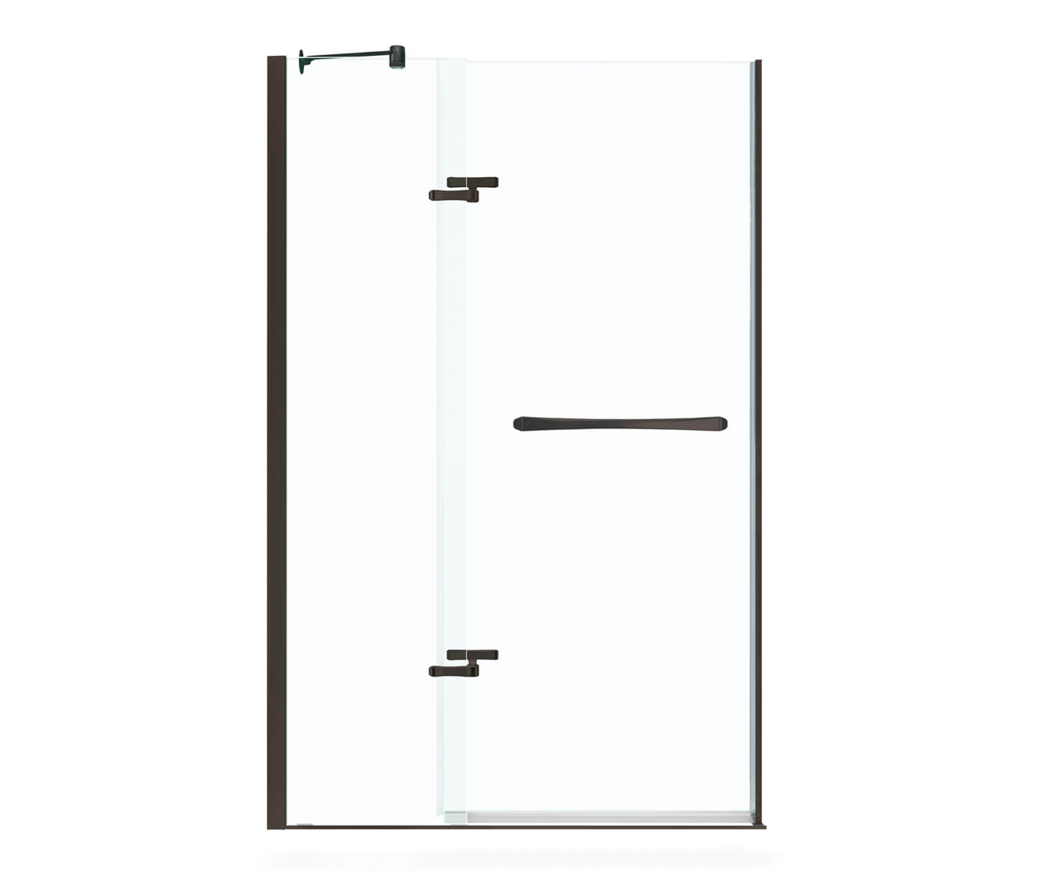MAAX 136883-900-173-000 Reveal 71 51 ½-54 ½ x 71 ½ in. 8mm Pivot Shower Door for Alcove Installation with Clear glass in Dark Bronze
