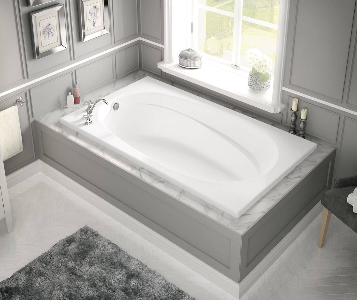 MAAX 100106-003-001-000 Talisman 71 x 42 Acrylic Drop-in End Drain Whirlpool Bathtub in White