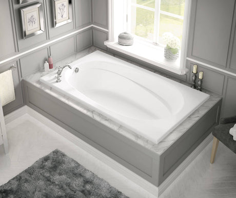 MAAX 100106-097-001-000 Talisman 71 x 42 Acrylic Drop-in End Drain Combined Whirlpool & Aeroeffect Bathtub in White