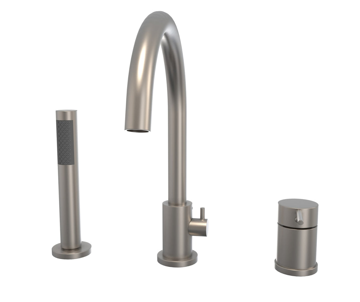 MAAX 10045541-105 Keros Deckmounted Tub Faucet with Handshower in Brushed Nickel