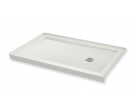 MAAX 420006-541-001-101 B3Square 6036 Acrylic Alcove Shower Base in White with Anti-slip Bottom with Right-Hand Drain