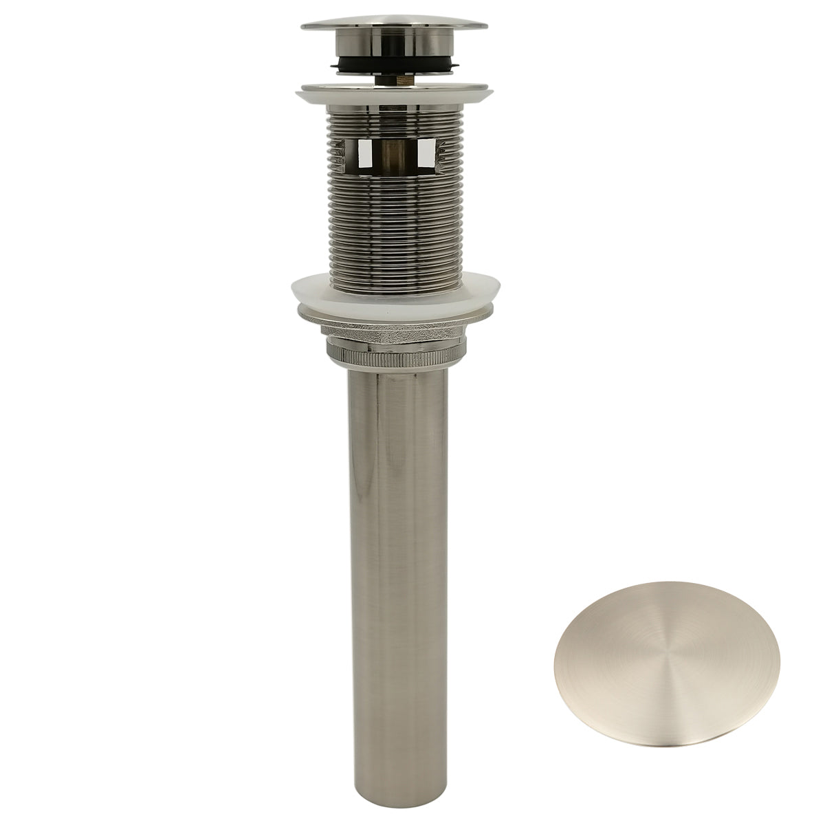 Push Pop-Up Sink Drain With Overflow