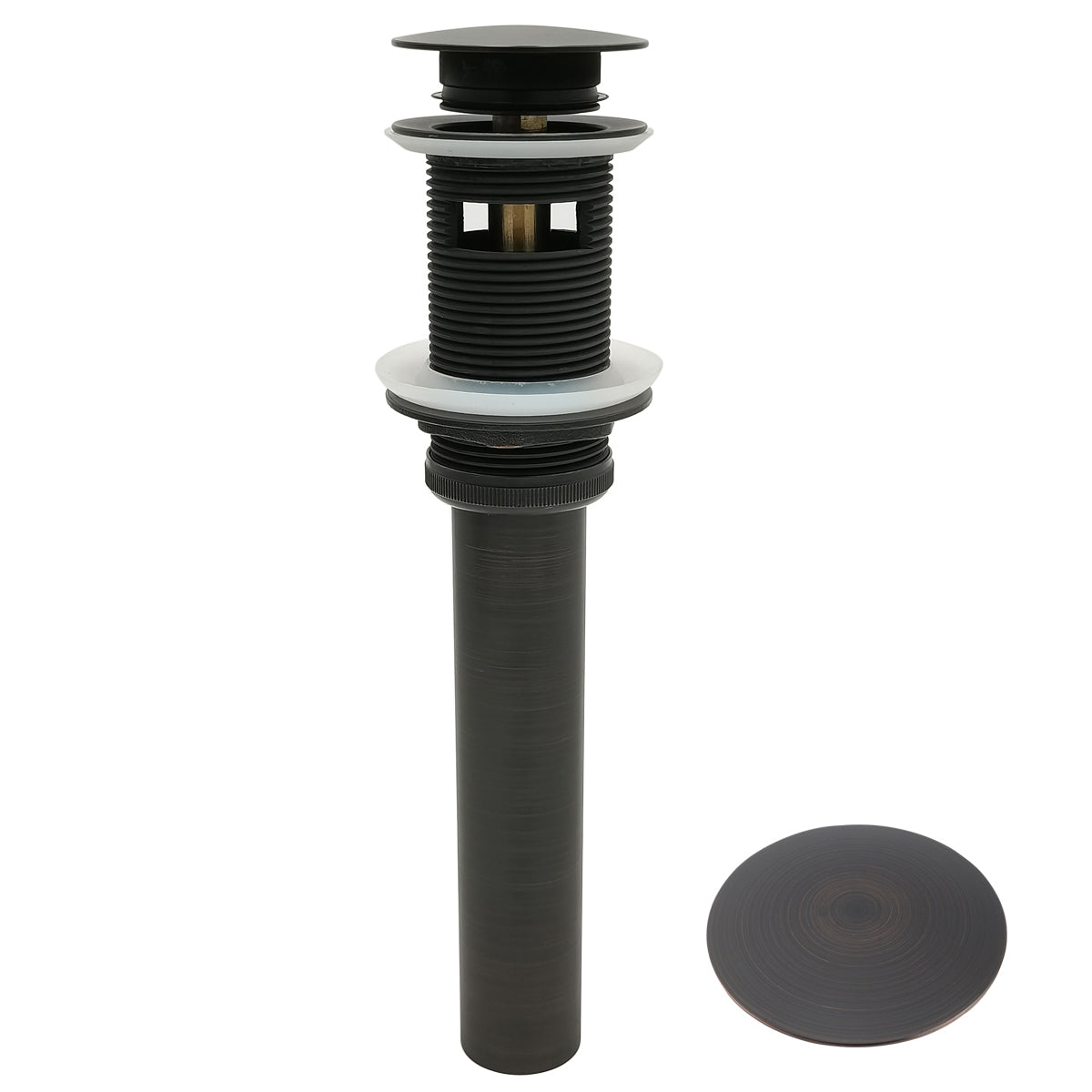 Push Pop-Up Sink Drain With Overflow