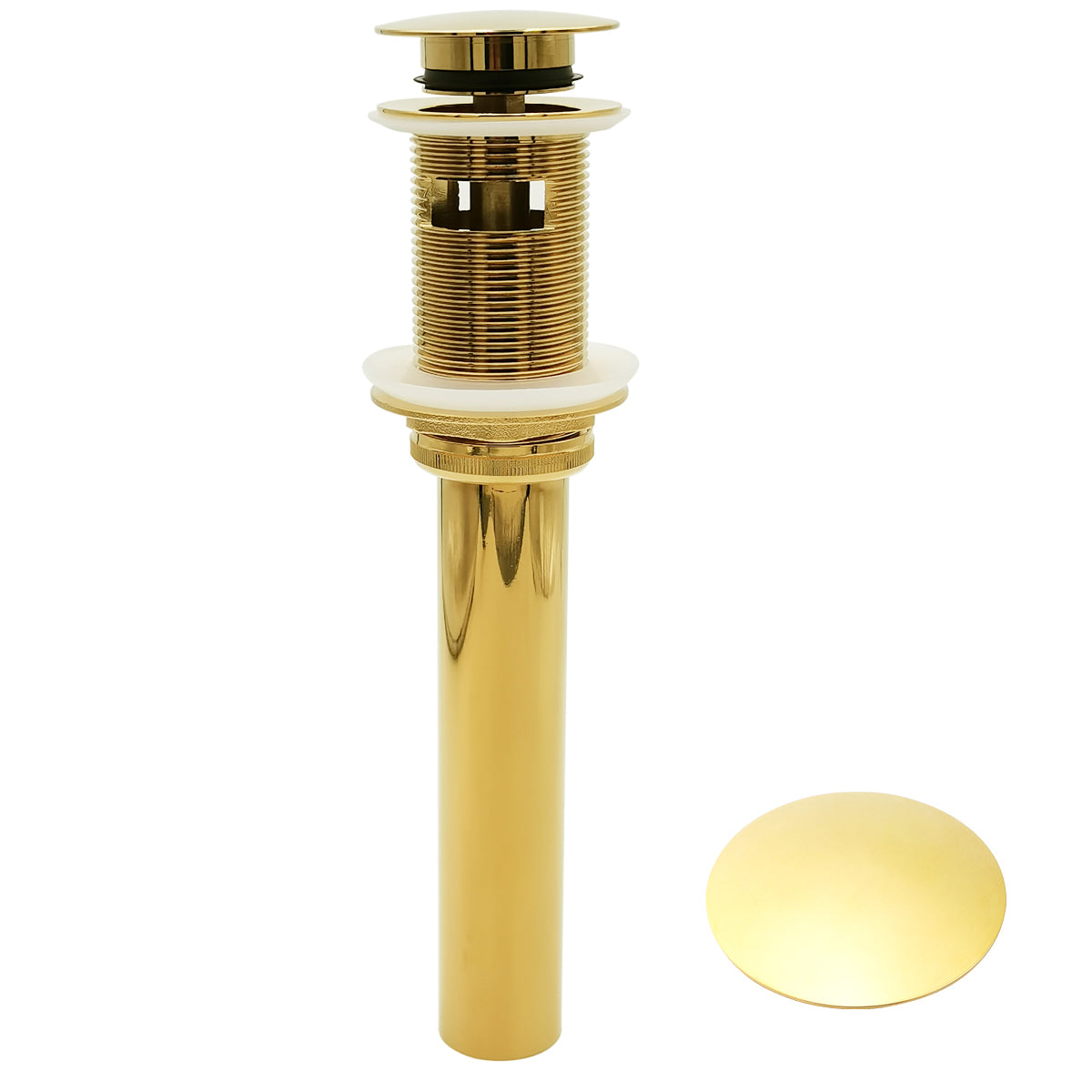 Push Pop-Up Sink Drain With Overflow