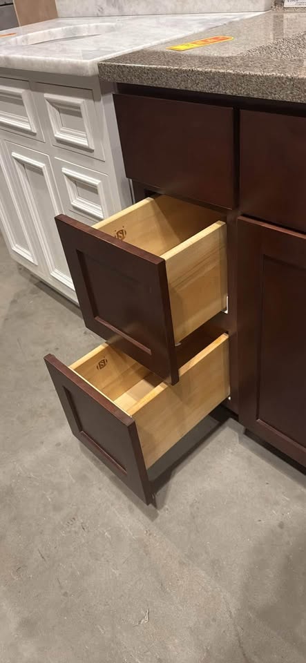 36″ JSI Shaker Bathroom Vanity with Bertch Solid Surface Top – Mocha Finish – Single Sink