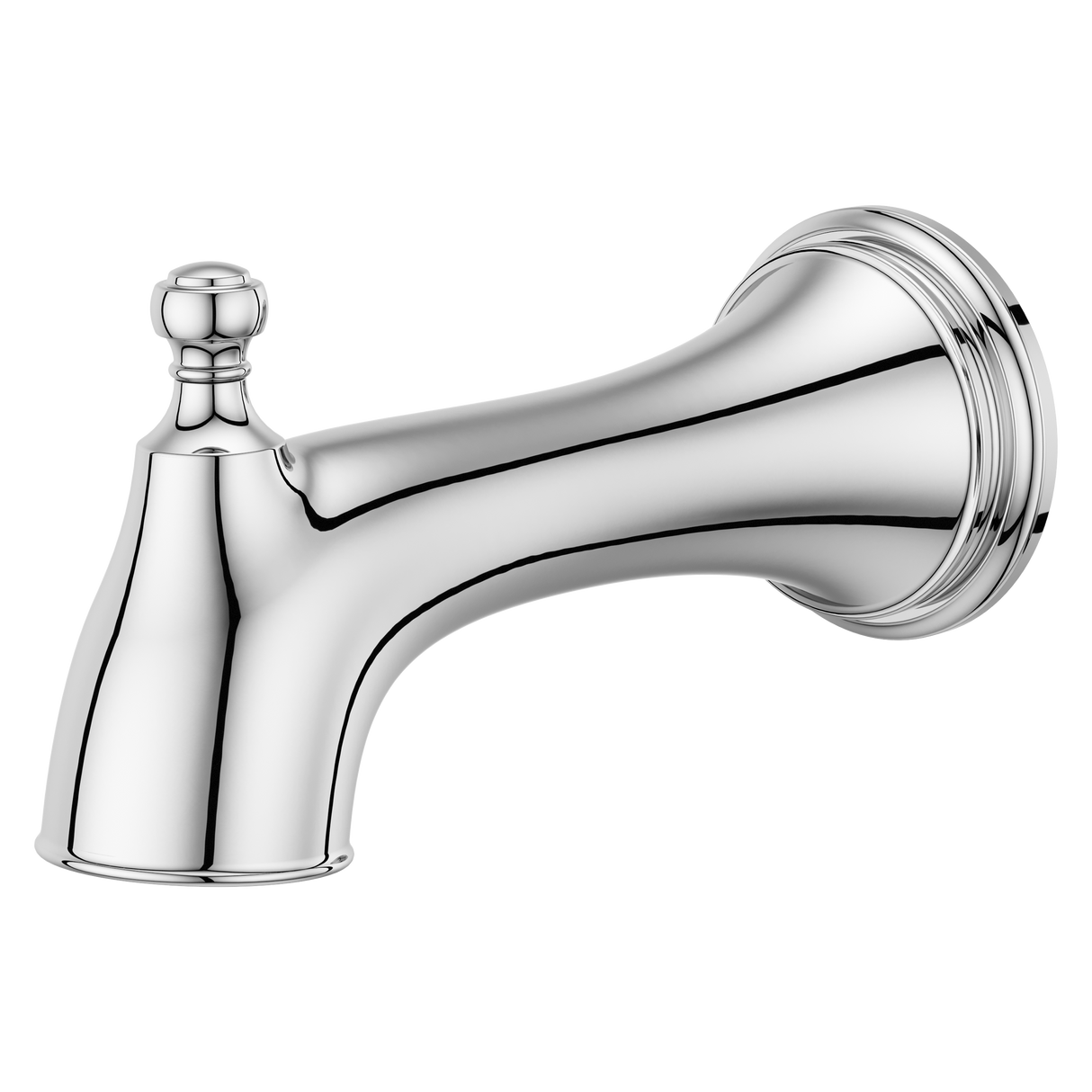 Transitional Round Tub Spout with Diverter in Polished Chrome