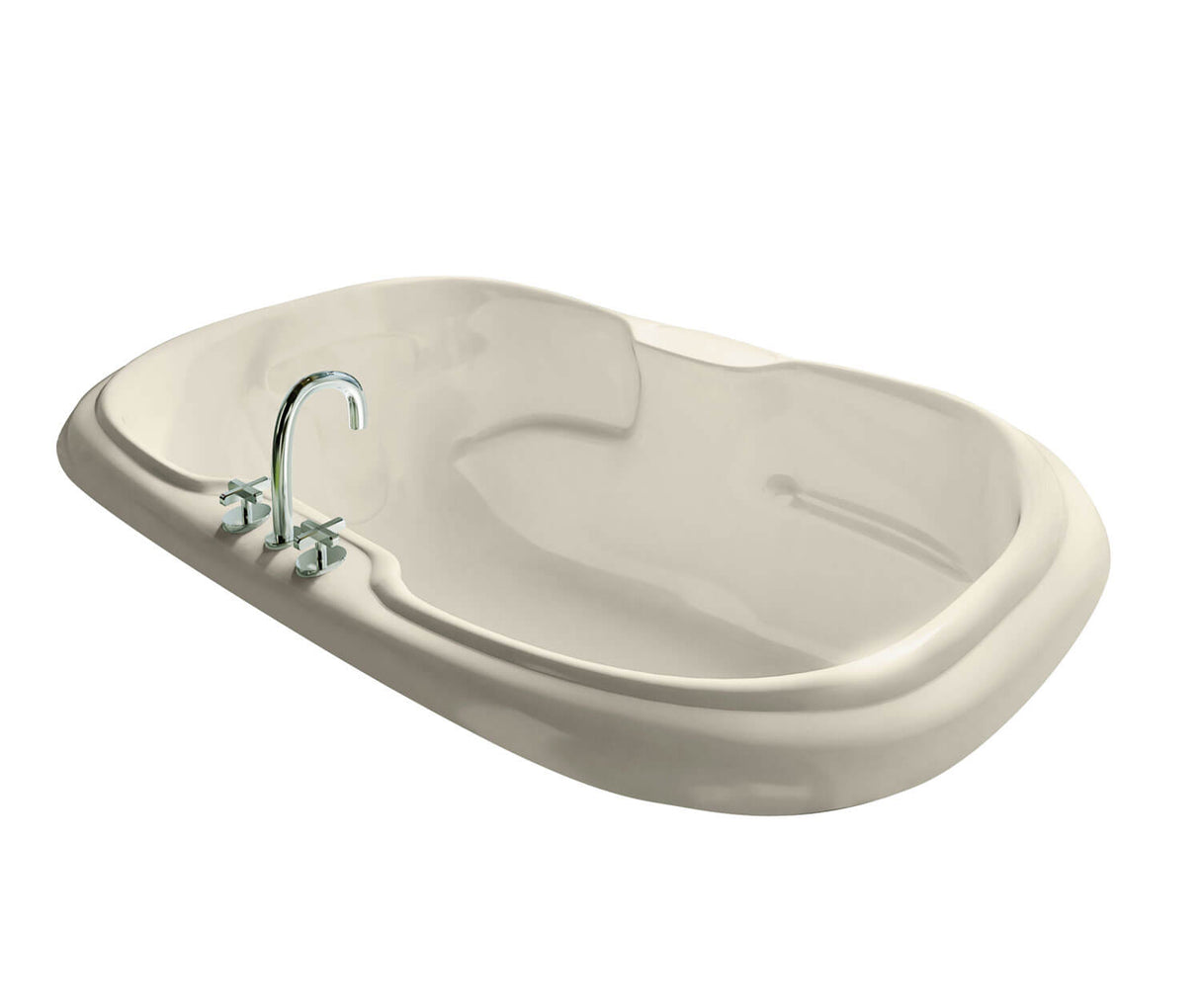 MAAX 101058-094-004-100 Calla 6042 Acrylic Drop-in Center Drain Combined Hydromax & Aerofeel Bathtub in Bone