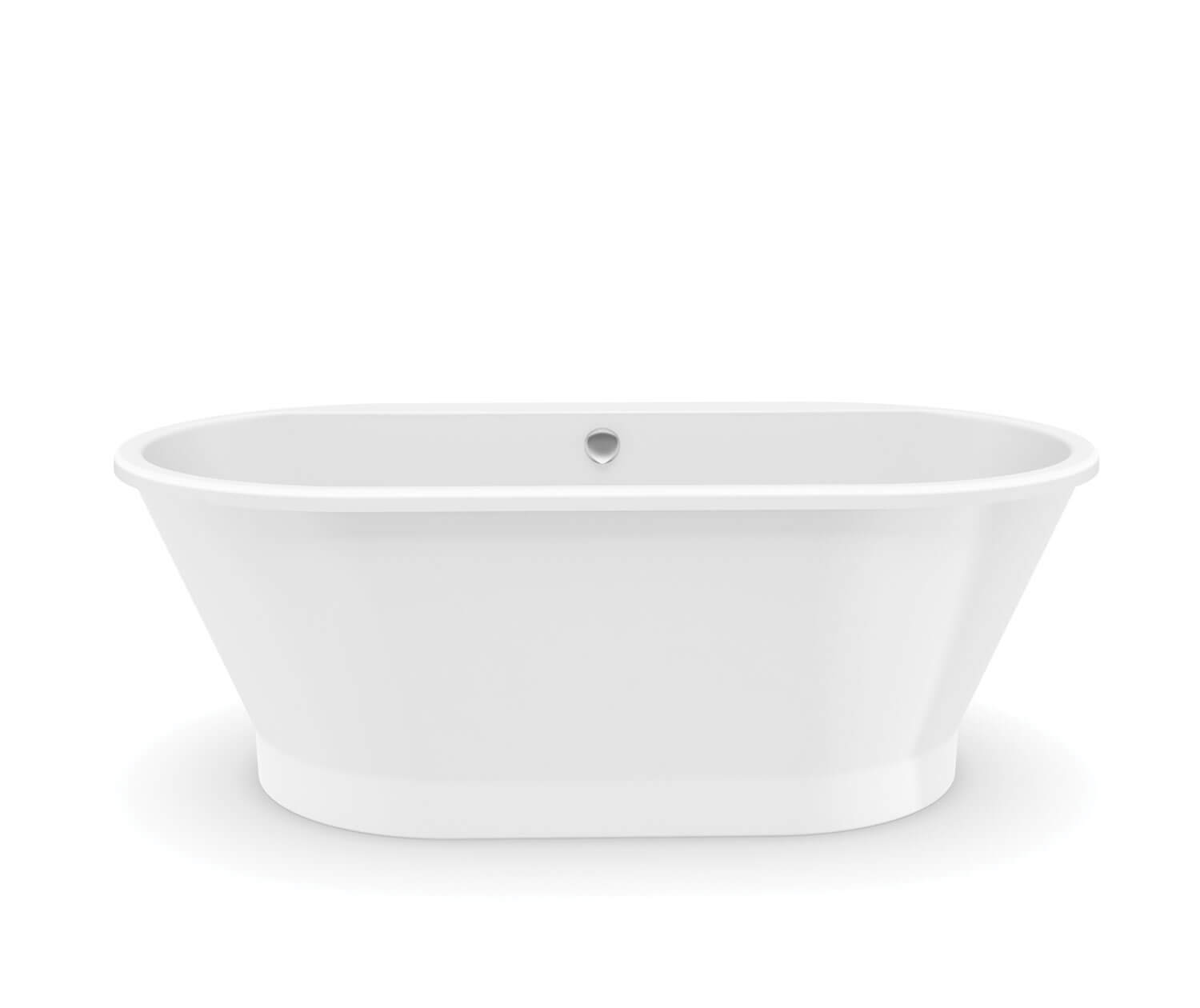 MAAX 103903-000-002-100 Brioso 6636 AcrylX Freestanding Center Drain Bathtub in White with White Skirt