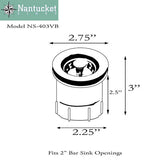 Nantucket Sinks 2.75 inch Junior Duo Bar Sink Drain In Venetian Bronze NS-403VB