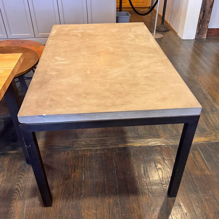 Parsons Concrete Top/ Dark Steel Base 60x36 Dining Table (Display Model for Sale)