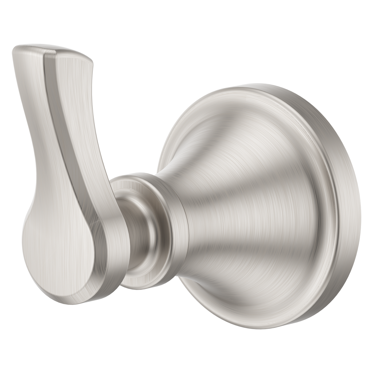 Universal Traditional Round Robe Hook in Spot Defense Brushed Nickel