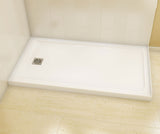 MAAX 106012-000-001-001 Olympia Square 6032 Acrylic Alcove or Corner Shower Base in White with Left-Hand Drain