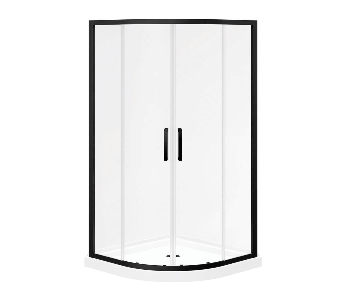 MAAX 106540-900-340-000 Sakura Acrylic Shower Kit in White with Clear glass in Matte Black