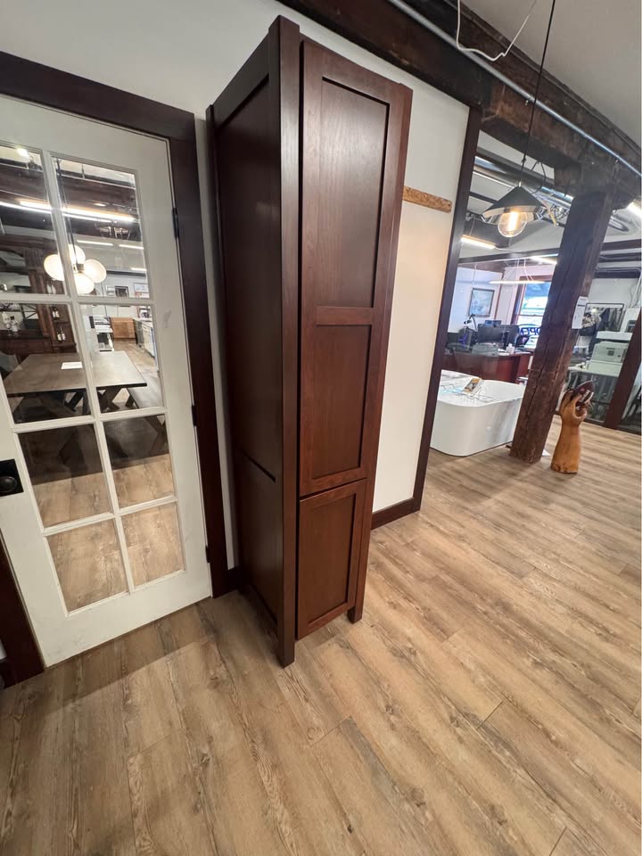 Bertch 84" Cherry Linen Tower – 18" Wide Solid Wood Pantry Cabinet