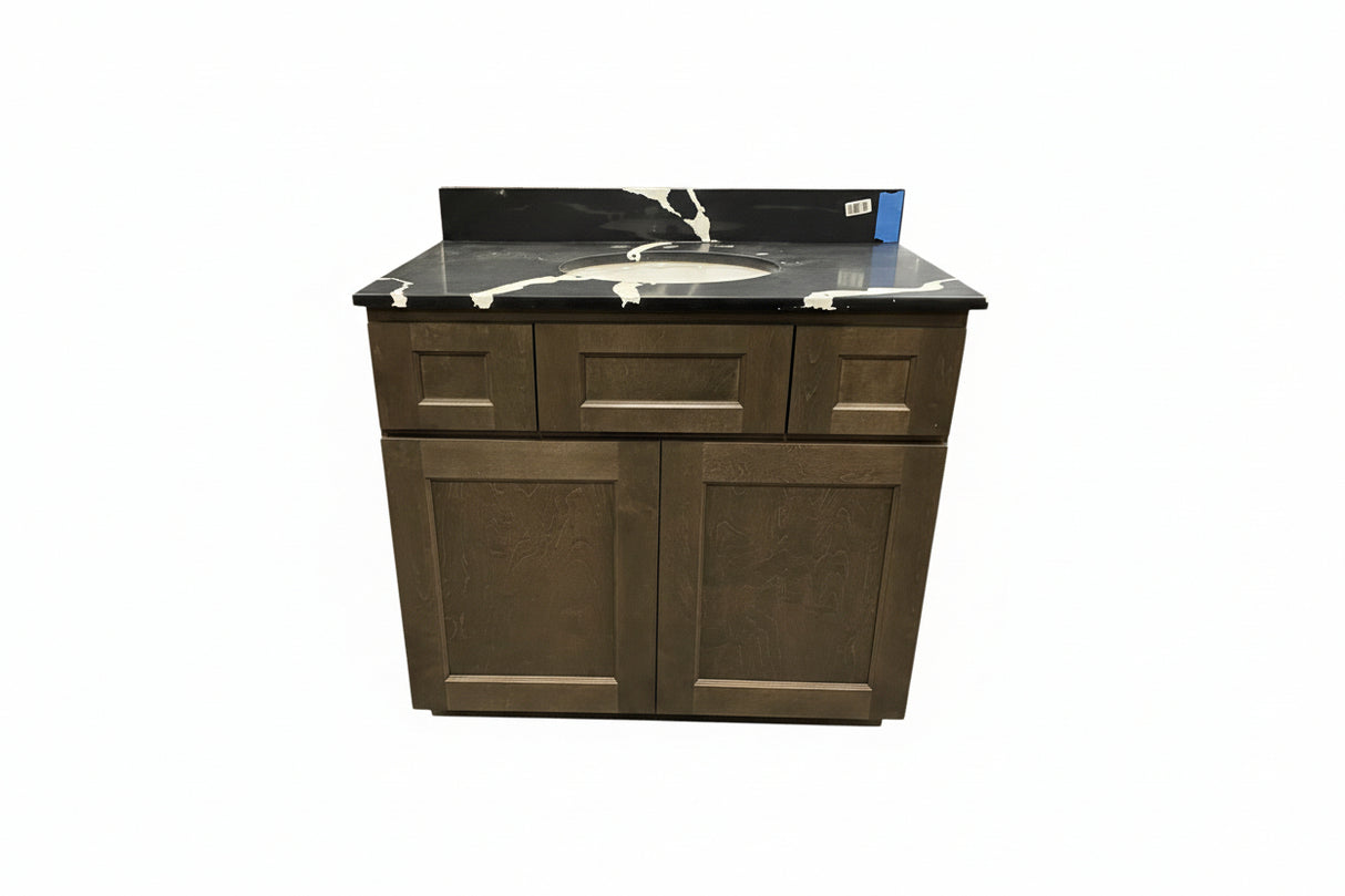 37” Vanity Brooklyn Slate Shaker With Cow Top