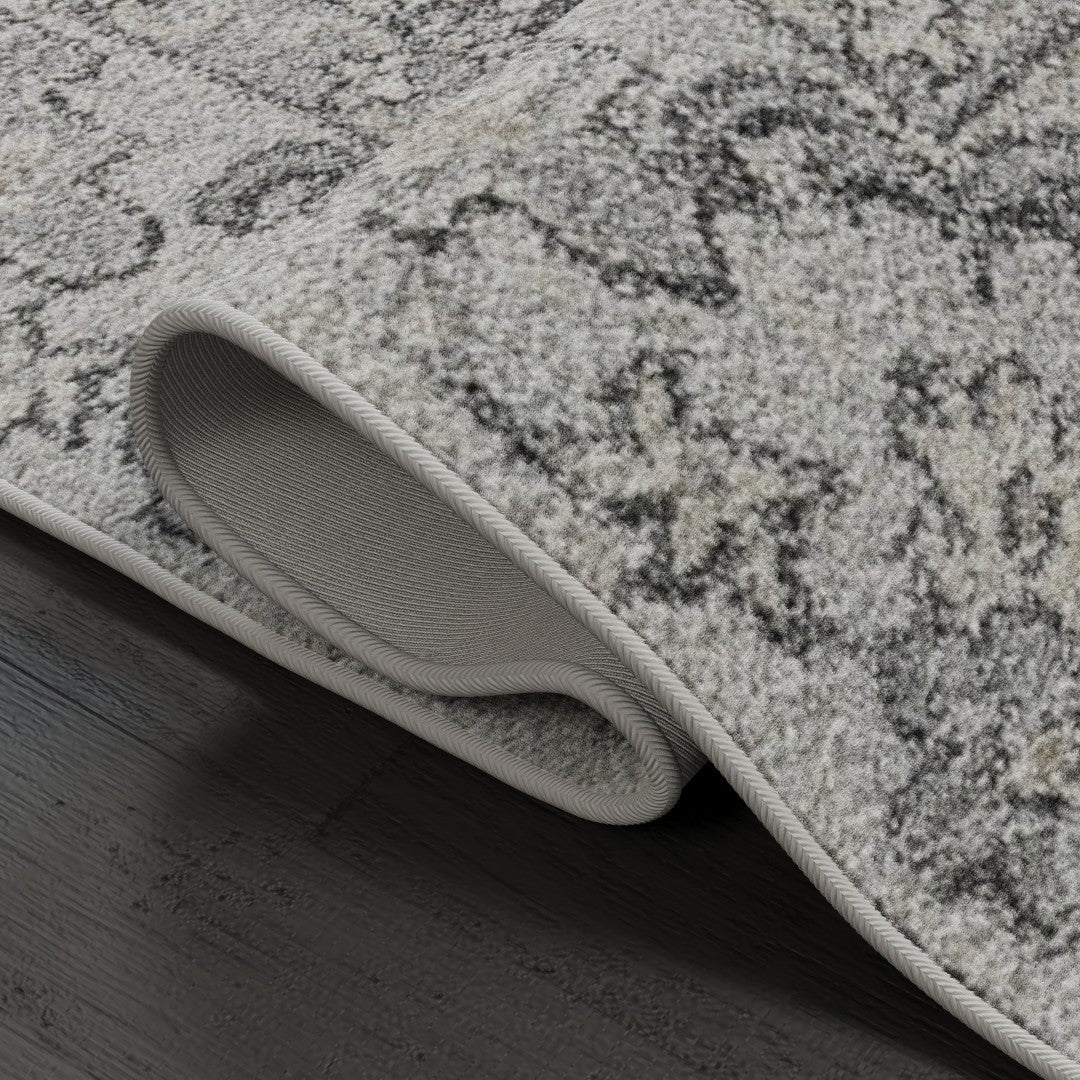 Eviva Mosaic 3' x 5' Damask Gray Rug