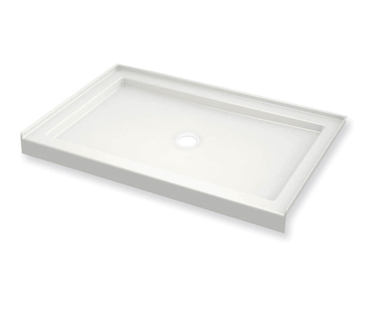 MAAX 410003-501-001-000 B3Round 4836 Acrylic Alcove Shower Base in White with Center Drain