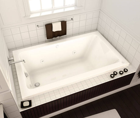 MAAX 101459-000-001-100 Pose 6636 Acrylic Drop-in End Drain Bathtub in White