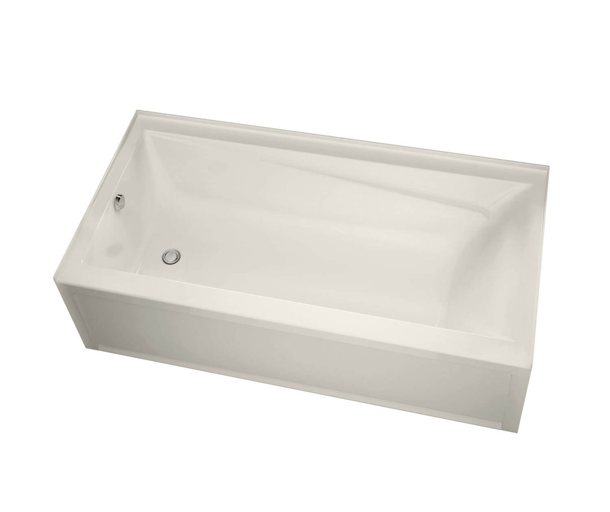 MAAX 106225-L-097-007 Exhibit 7232 IFS Acrylic Alcove Left-Hand Drain Combined Whirlpool & Aeroeffect Bathtub in Biscuit