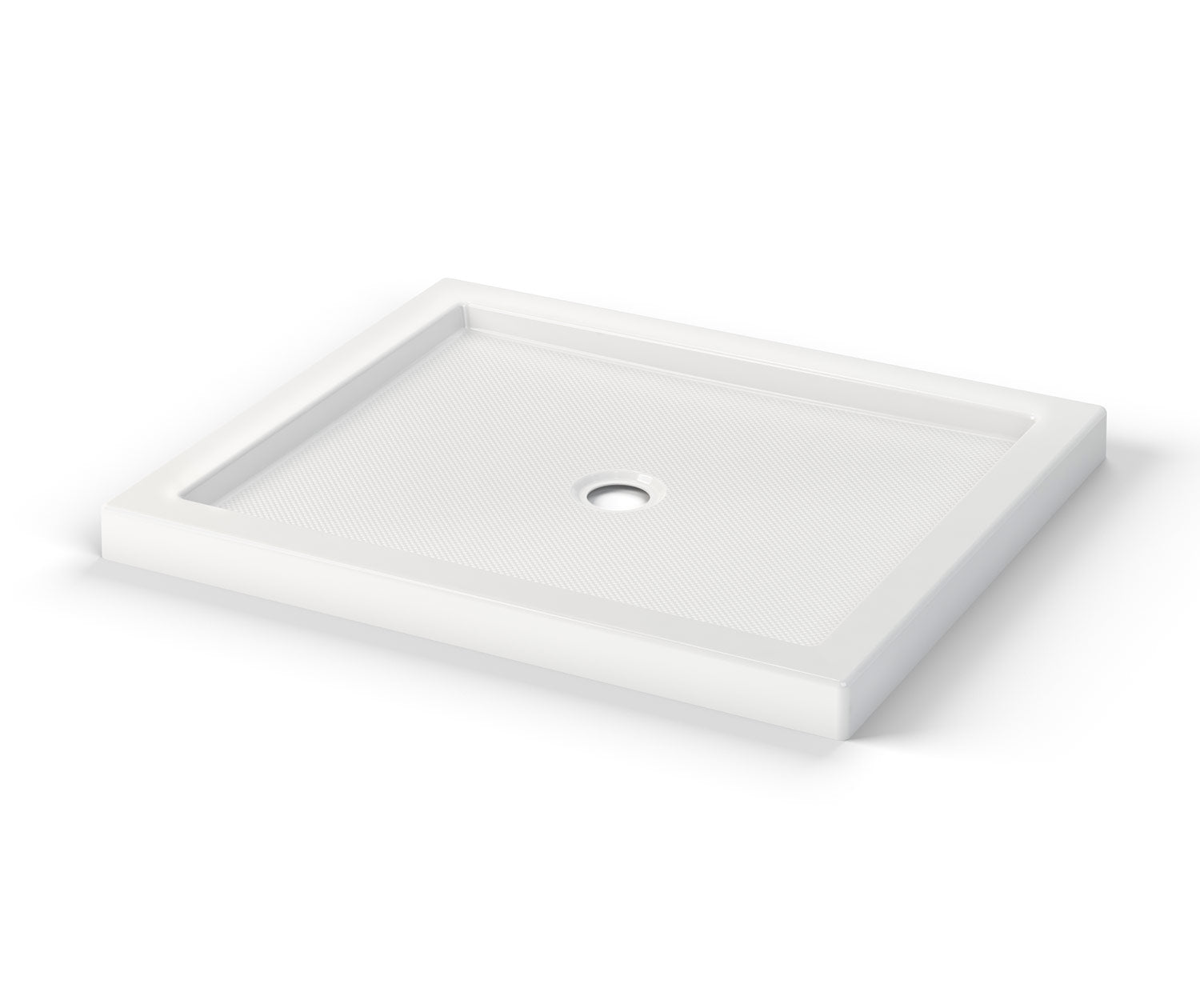 MAAX 410034-541-001-000 B3Round 4236 Acrylic Alcove Shower Base in White with Anti-slip Bottom with Center Drain