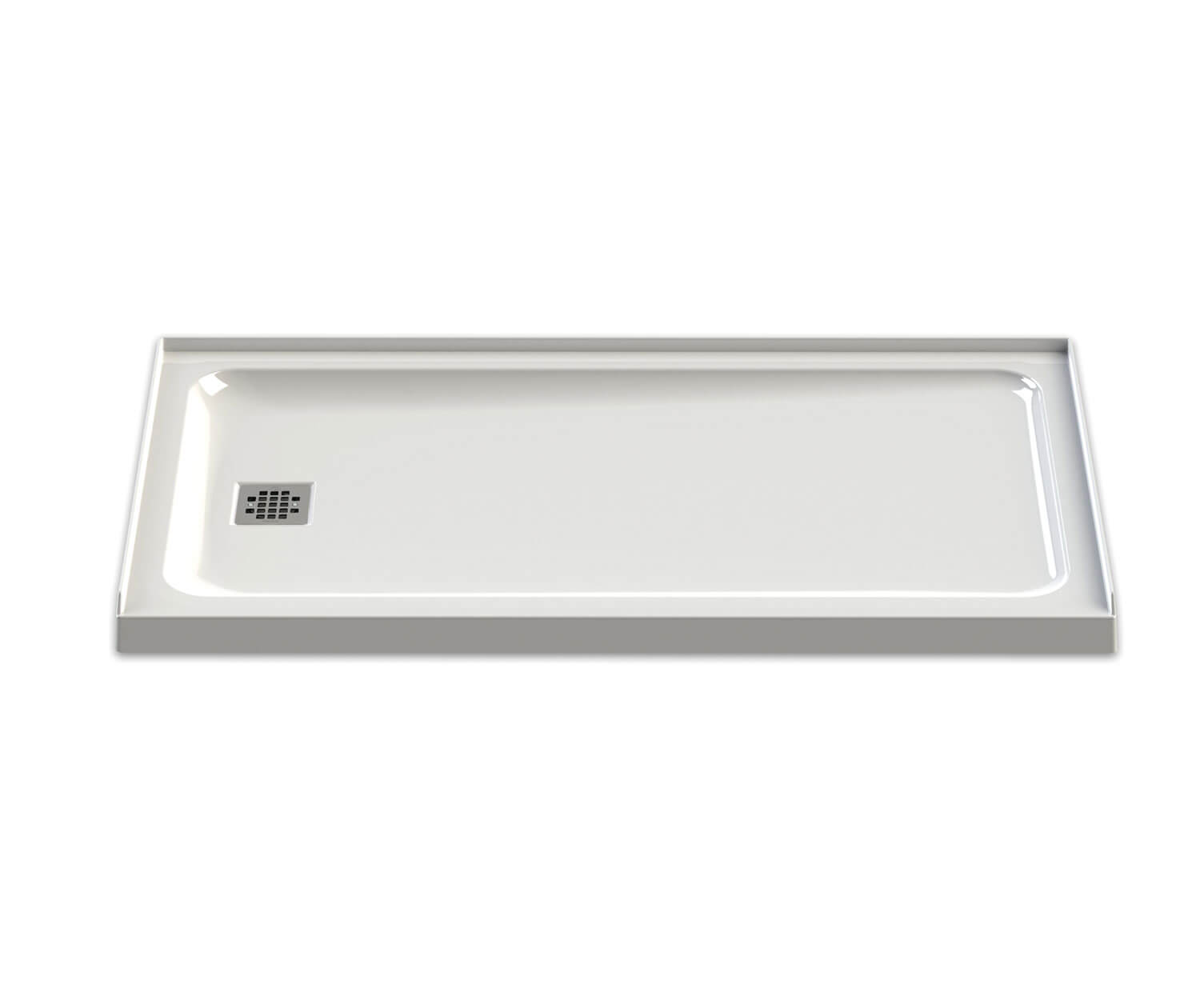MAAX 106012-000-001-001 Olympia Square 6032 Acrylic Alcove or Corner Shower Base in White with Left-Hand Drain