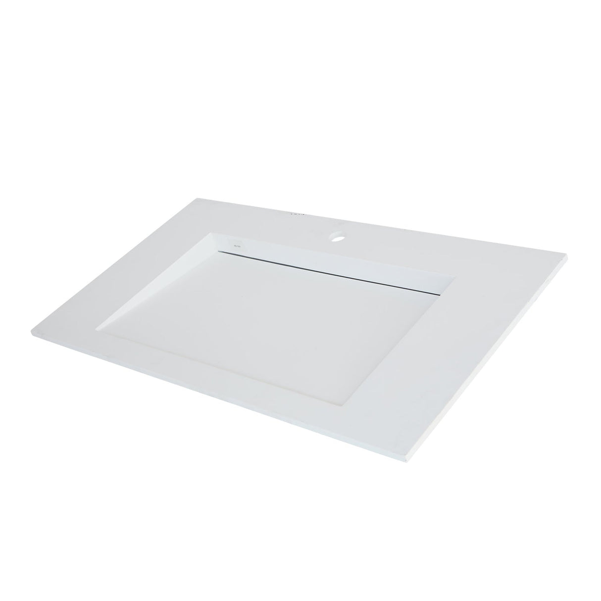 DAX Solid Surface Rectangular Single Bowl Top Mount Bathroom Basin, Matte White DAX-AB-1331