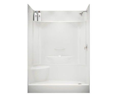 MAAX 145036-000-002-093 KDS 3060 AcrylX Alcove Center Drain Four-Piece Shower in White