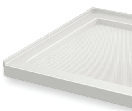 MAAX 410006-541-001-000 B3Round 6036 Acrylic Alcove Shower Base in White with Anti-slip Bottom with Center Drain