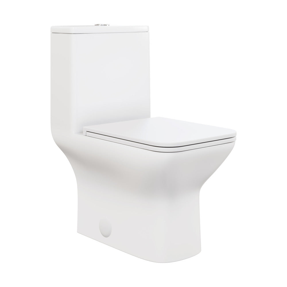 Carre One Piece Square Toilet Dual Flush 1.1/1.6 gpf in Matte White