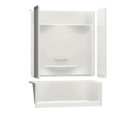 Aker KDS 3460 AcrylX Alcove Right-Hand Drain Four-Piece Shower in White