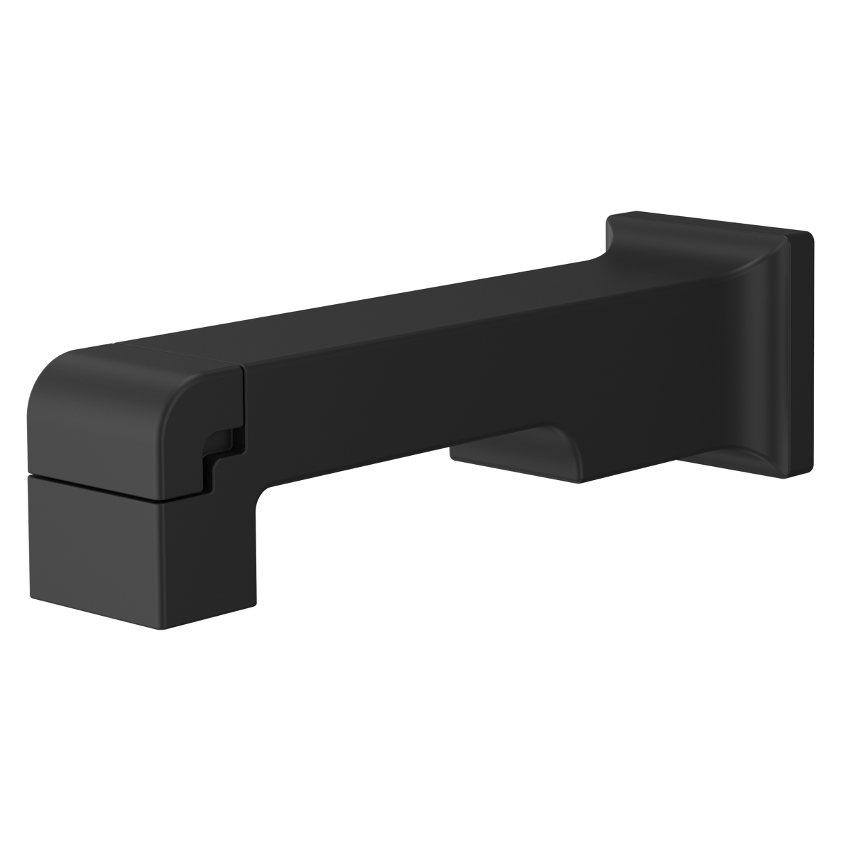 Modern Square Tub Spout with Diverter in Matte Black