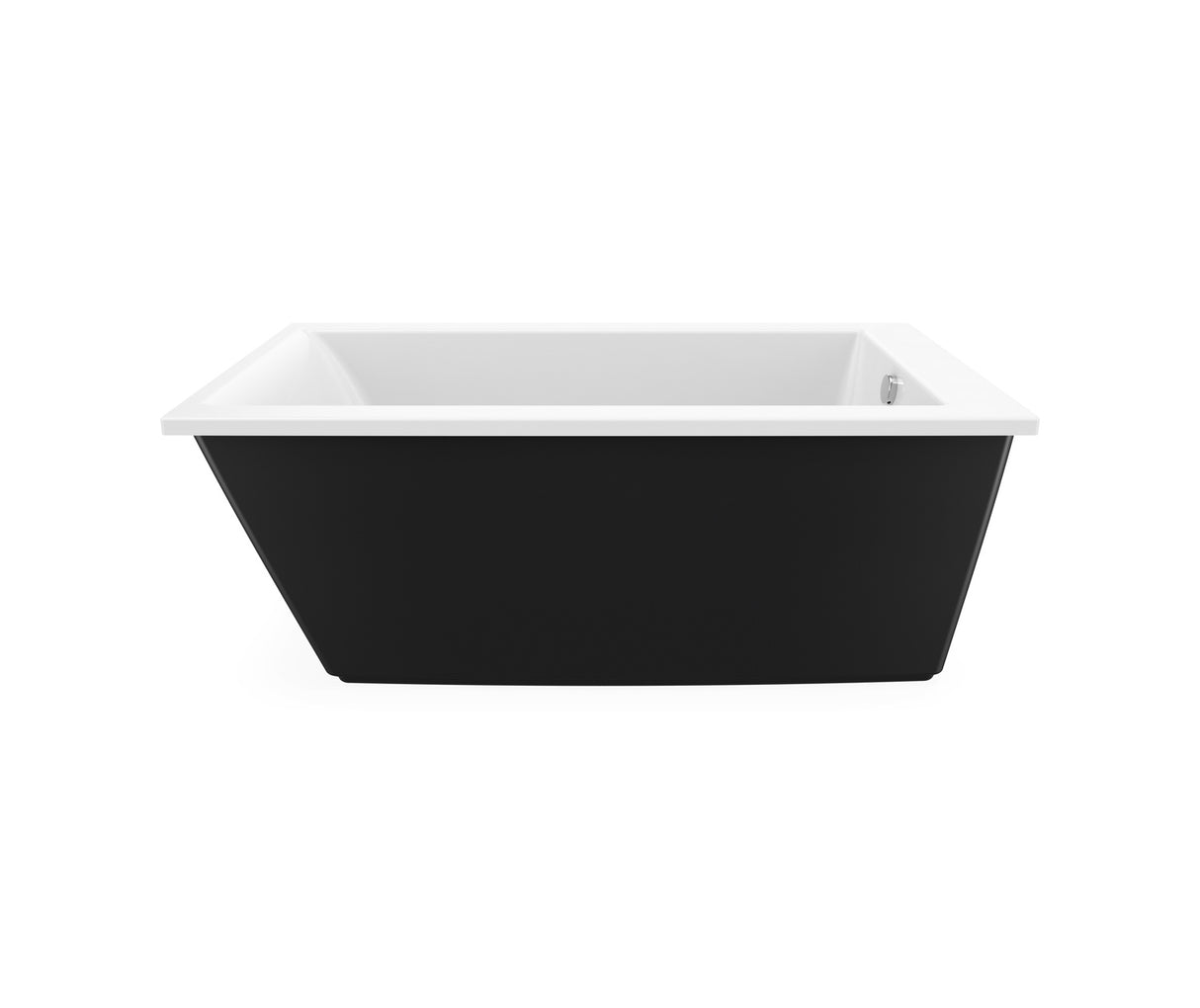 MAAX 106426-000-002-105 Elinor 6032 AcrylX Freestanding End Drain Bathtub in White with Black Skirt