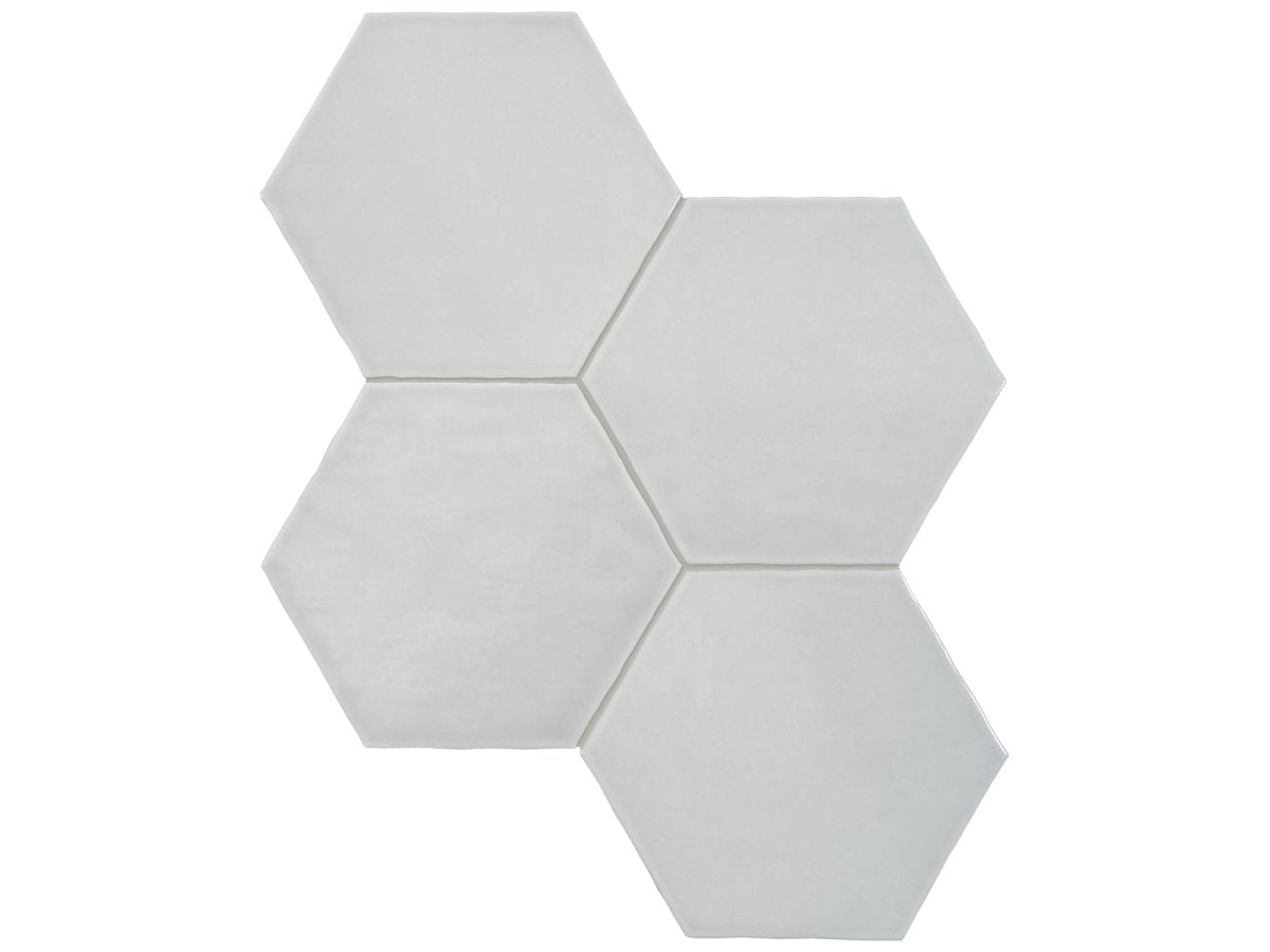 Anatolia Tile 6" Hex Teramoda Silver Glossy 4000-0255-0 Silver Hexagon - premium natural stone mosaic tile from Anatolia Tile, available at PoshHaus showroom in Keene, NH