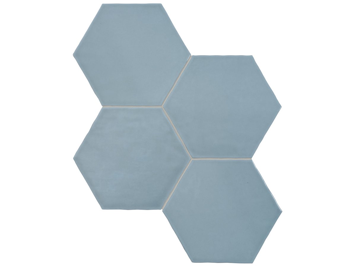 Anatolia Tile 6" Hex Teramoda Sky Glossy 4000-0261-0 Sky Hexagon - premium natural stone mosaic tile from Anatolia Tile, available at PoshHaus showroom in Keene, NH