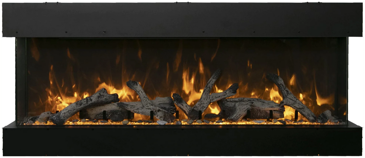 Amantii 50-TRU-VIEW-XL Tru View Deep Smart Electric - 50" Indoor / Outdoor WiFi Enabled 3 Sided Fireplace Featuring a depth of 14 1/4", MultiFunction Remote Control, Multi Speed Flame Motor, and a Selection of Media Options