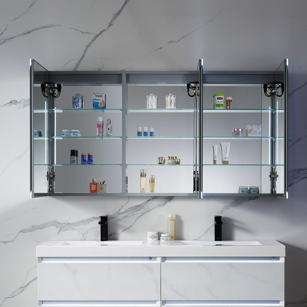 Capella LED Medicine Cabinet – Smart Vanity Mirror with Adjustable LED and Defogger