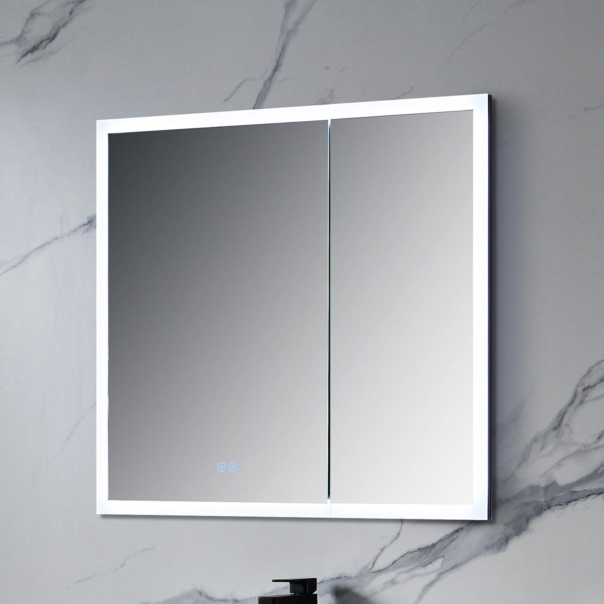 Capella LED Medicine Cabinet – Modern Vanity Mirror with Built-in Defogger and Touch Controls