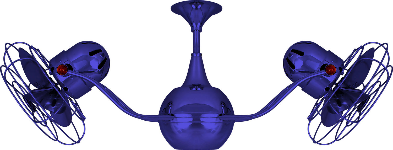 Matthews Fan VB-BLUE-MTL Vent-Bettina 360° dual headed rotational ceiling fan in Safira (Blue) finish with metal blades.