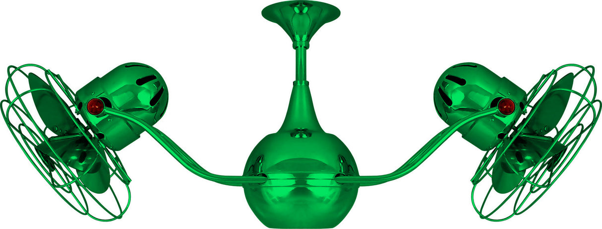 Matthews Fan VB-GREEN-MTL Vent-Bettina 360° dual headed rotational ceiling fan in Esmeralda (Green) finish with metal blades.